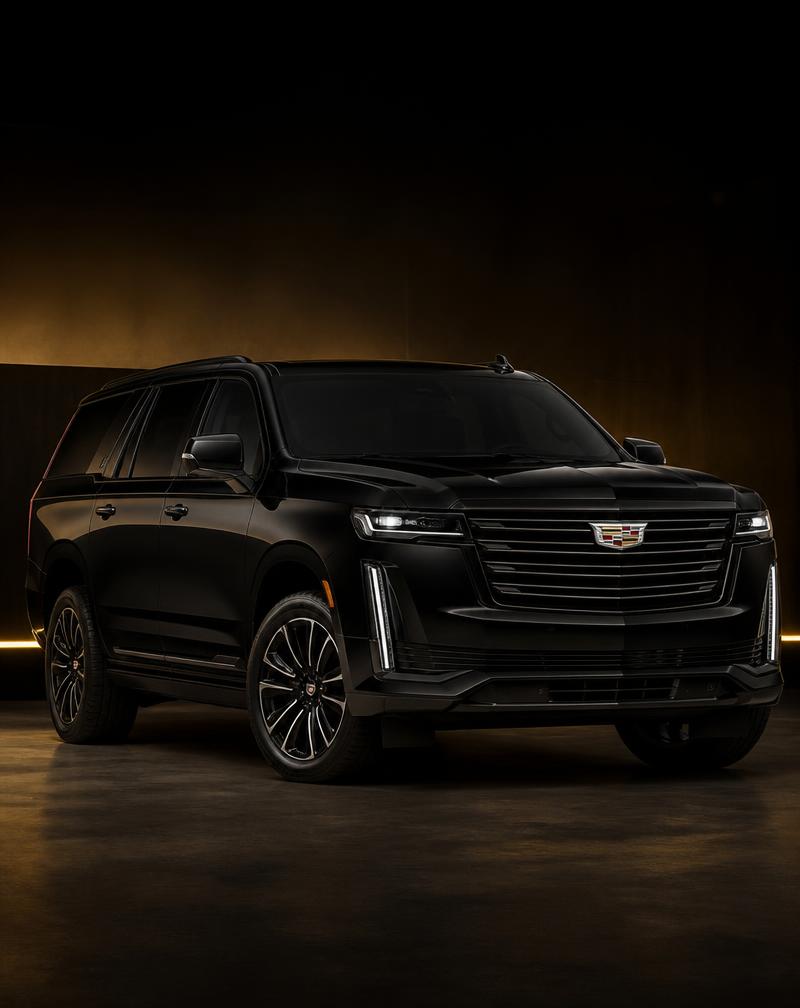 Black luxury Cadillac Escalade SUV
